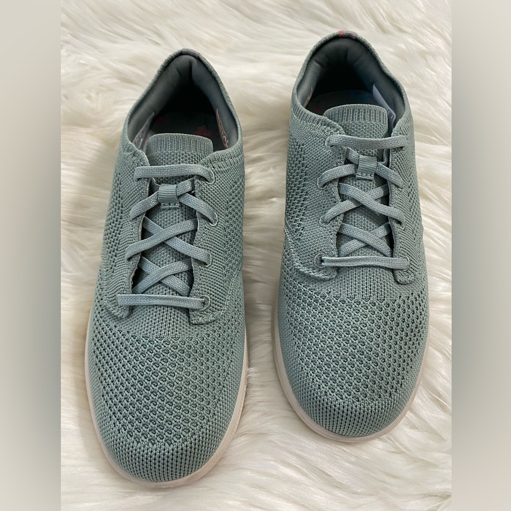 Skechers Goga Mat green/ tan sneakers Sz 8 - Picture 6 of 9